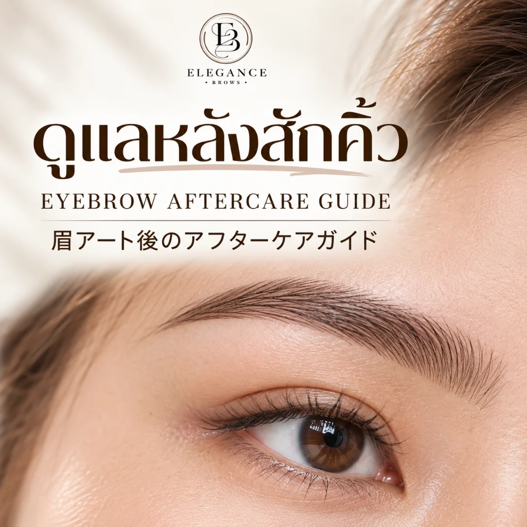 ดูแลหลังสักคิ้ว Eyebrow Aftercare Guide Elegance Brows